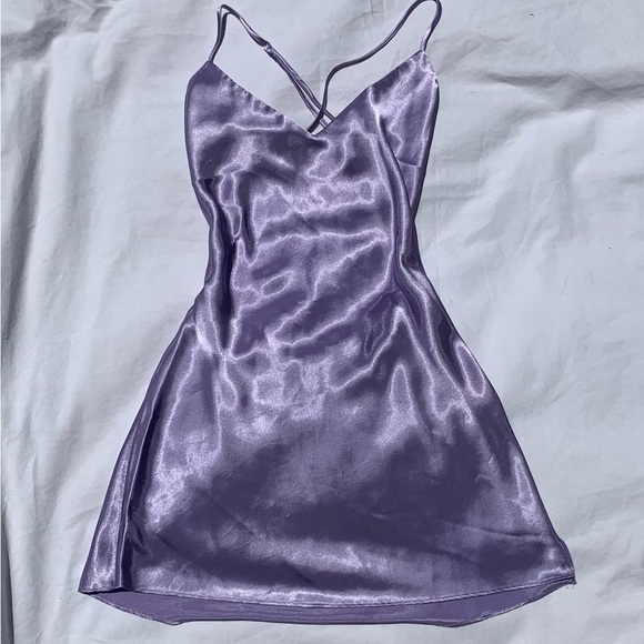Victoria’s Secret Y2K 2001 Satin Lavender Slip Dress Open Back Size Medium - Picture 1 of 5